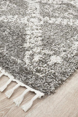 Beni Ourain Inspired Berber Safi Grey Shag Rug