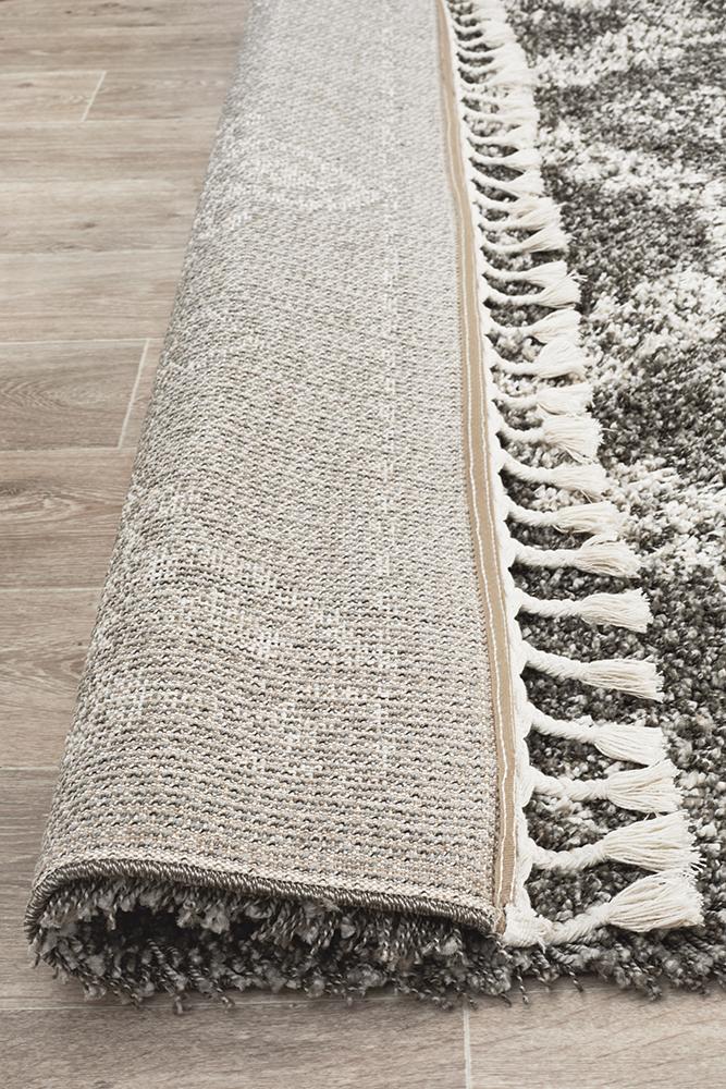 Beni Ourain Inspired Berber Safi Grey Shag Rug