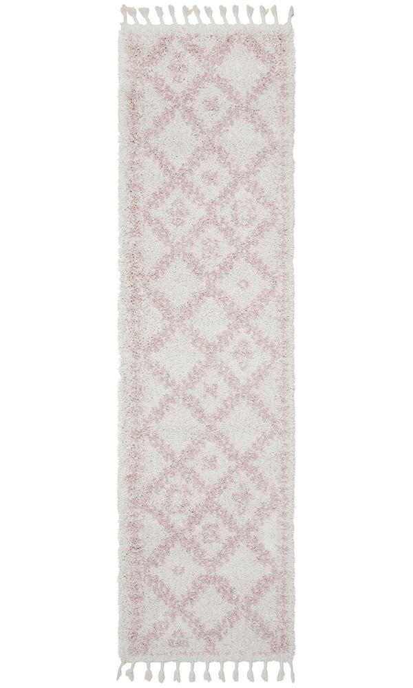 Beni Ourain Inspired Berber Safi Pink Shag Rug