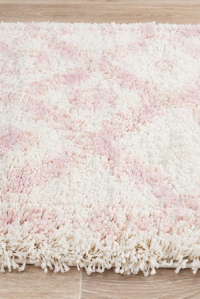 Beni Ourain Inspired Berber Safi Pink Shag Rug