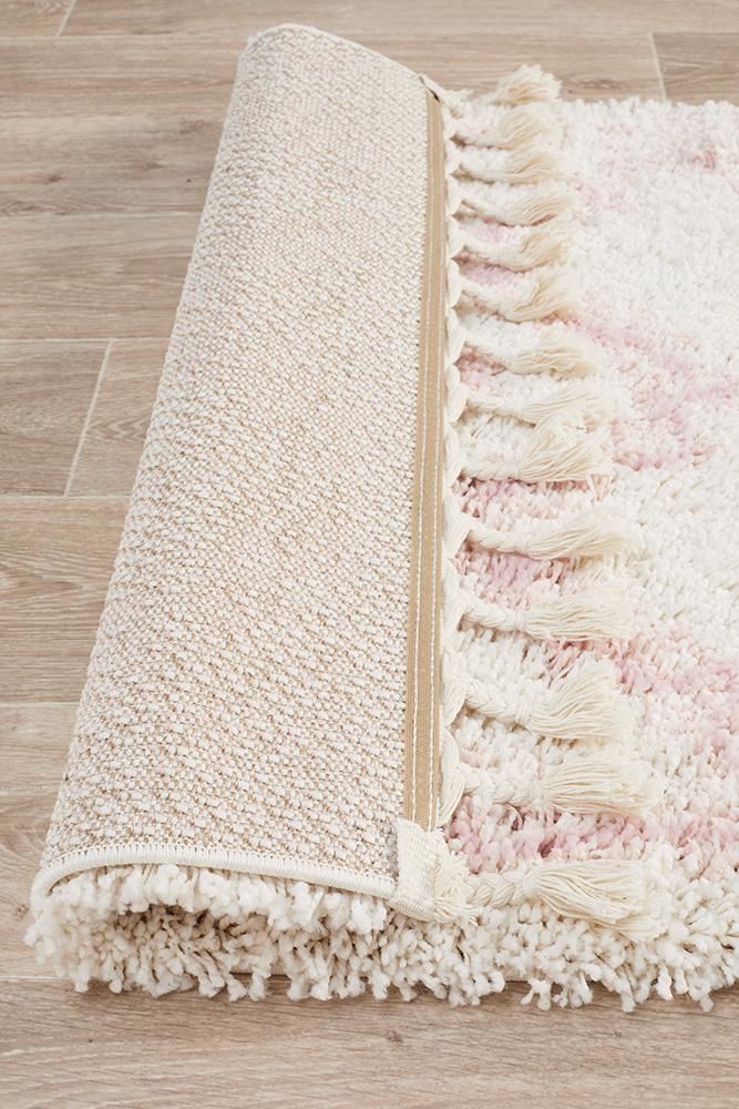 Beni Ourain Inspired Berber Safi Pink Shag Rug