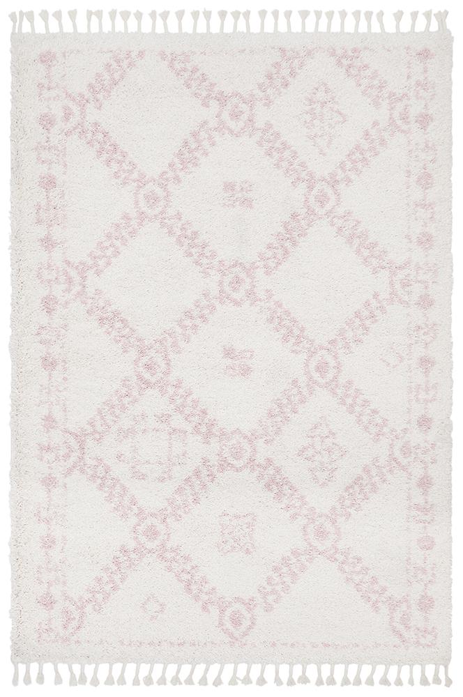 Beni Ourain Inspired Berber Safi Pink Shag Rug