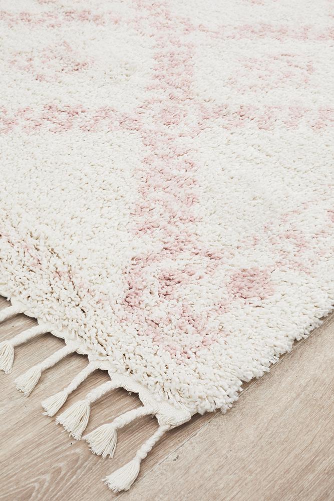 Beni Ourain Inspired Berber Safi Pink Shag Rug