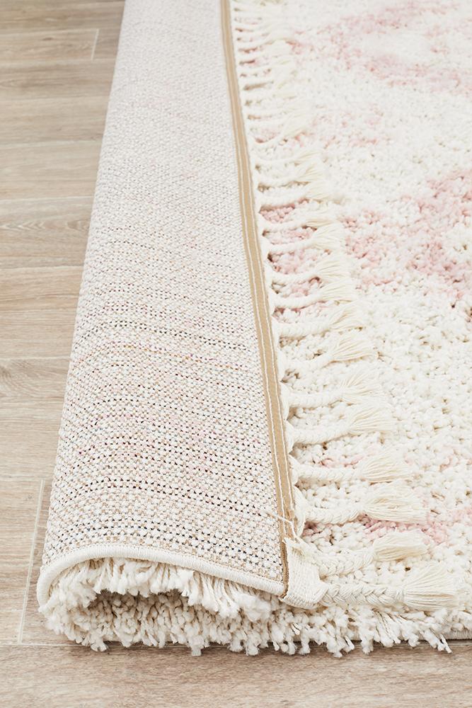 Beni Ourain Inspired Berber Safi Pink Shag Rug