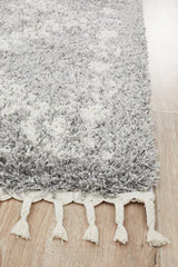 Beni Ourain Inspired Berber Safi Silver Shag Rug