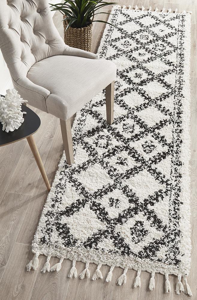 Beni Ourain Inspired Berber Safi Cream White Shag Rug