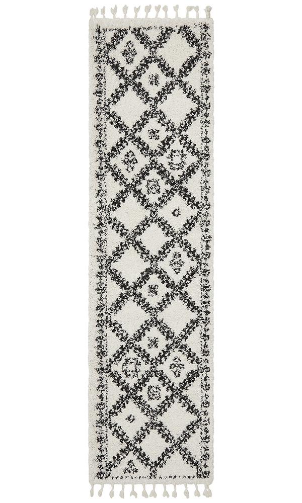 Beni Ourain Inspired Berber Safi Cream White Shag Rug