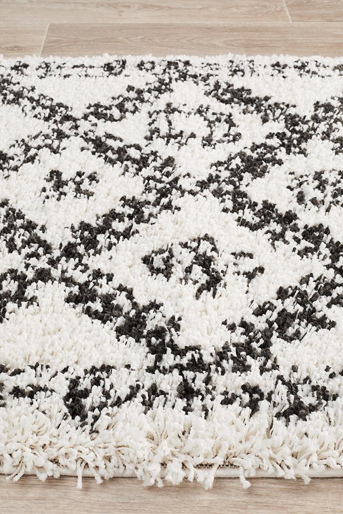 Beni Ourain Inspired Berber Safi Cream White Shag Rug