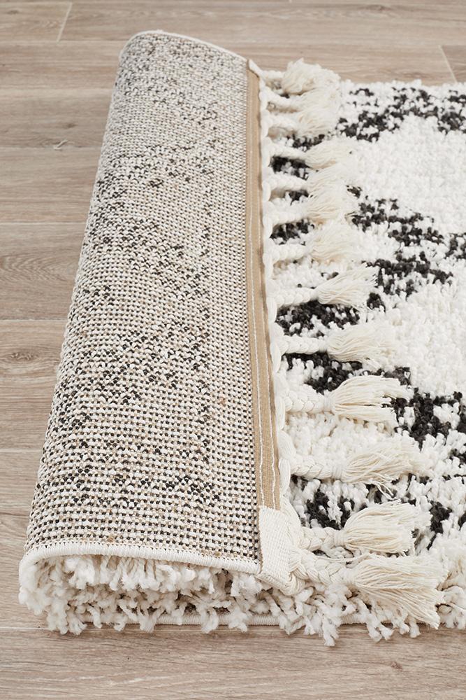 Beni Ourain Inspired Berber Safi Cream White Shag Rug