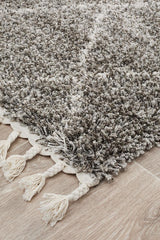 Beni Ourain Inspired Berber Samara Grey Shag Rug