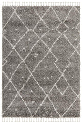 Beni Ourain Inspired Berber Samara Grey Shag Rug