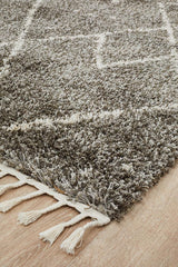 Beni Ourain Inspired Berber Samara Grey Shag Rug