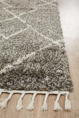 Beni Ourain Inspired Berber Samara Grey Shag Rug