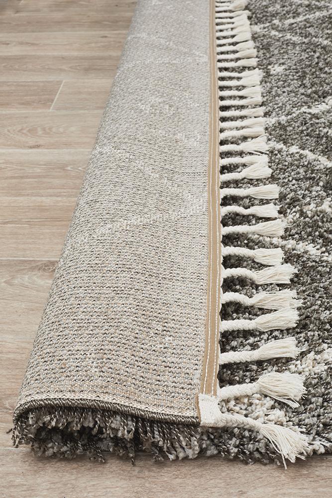 Beni Ourain Inspired Berber Samara Grey Shag Rug