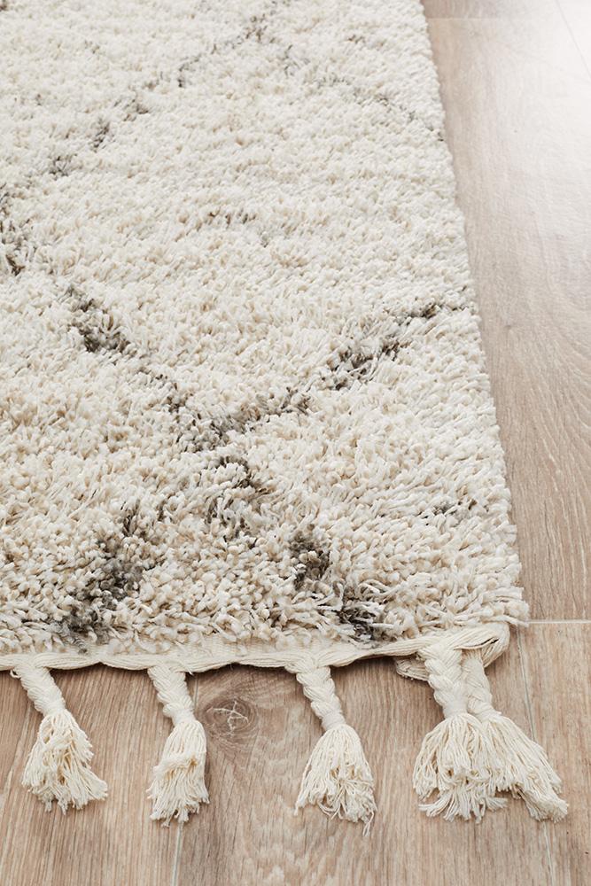 Beni Ourain Inspired Berber Samara Natural Shag Rug