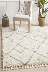 Beni Ourain Inspired Berber Samara Natural Shag Rug