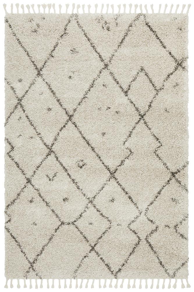 Beni Ourain Inspired Berber Samara Natural Shag Rug