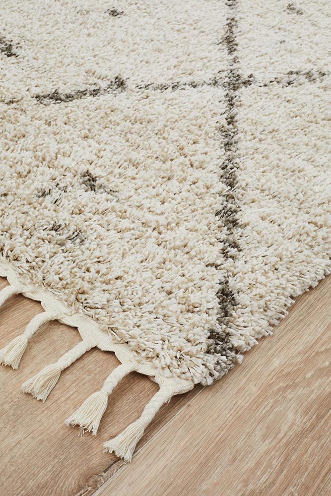 Beni Ourain Inspired Berber Samara Natural Shag Rug