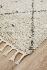 Beni Ourain Inspired Berber Samara Natural Shag Rug