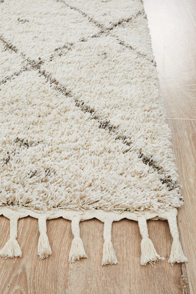 Beni Ourain Inspired Berber Samara Natural Shag Rug