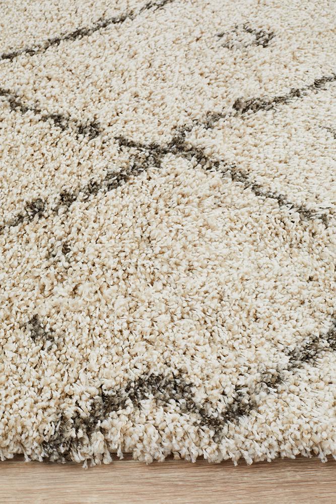 Beni Ourain Inspired Berber Samara Natural Shag Rug