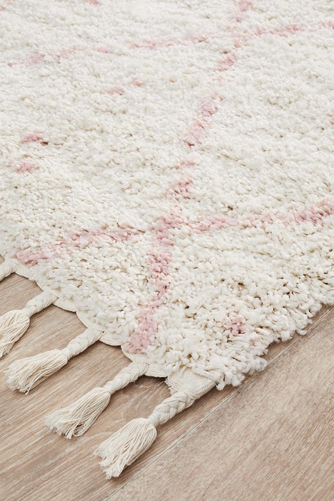 Beni Ourain Inspired Berber Samara Pink Shag Rug