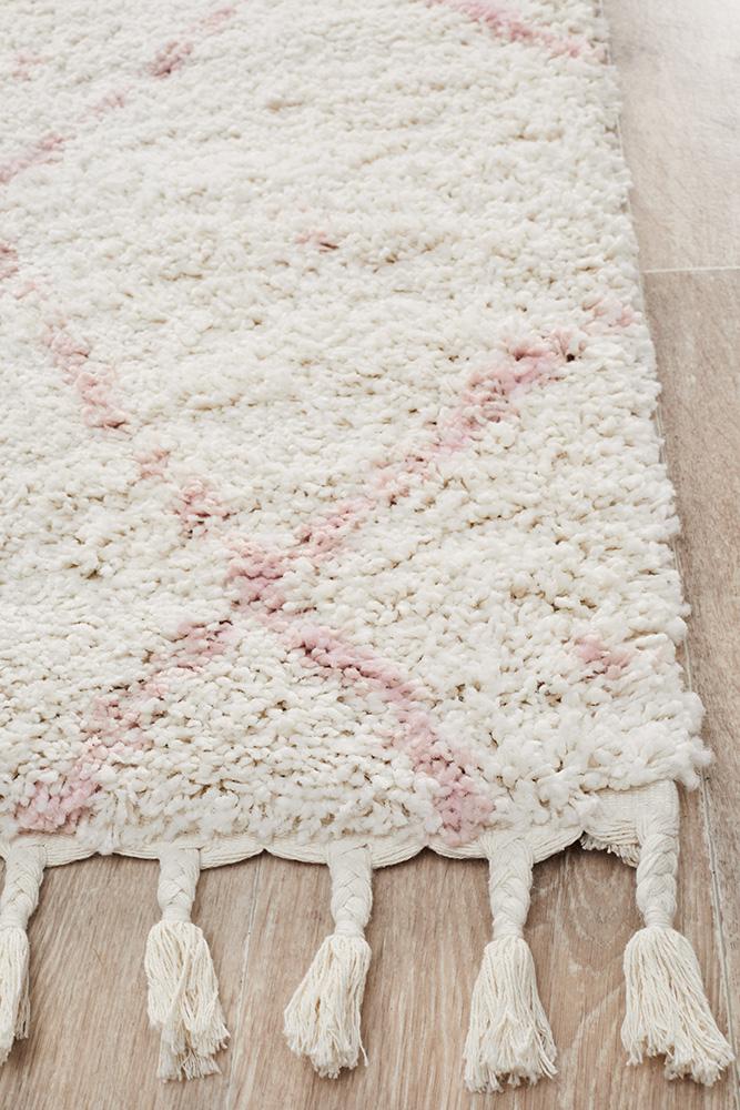 Beni Ourain Inspired Berber Samara Pink Shag Rug