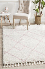 Beni Ourain Inspired Berber Samara Pink Shag Rug