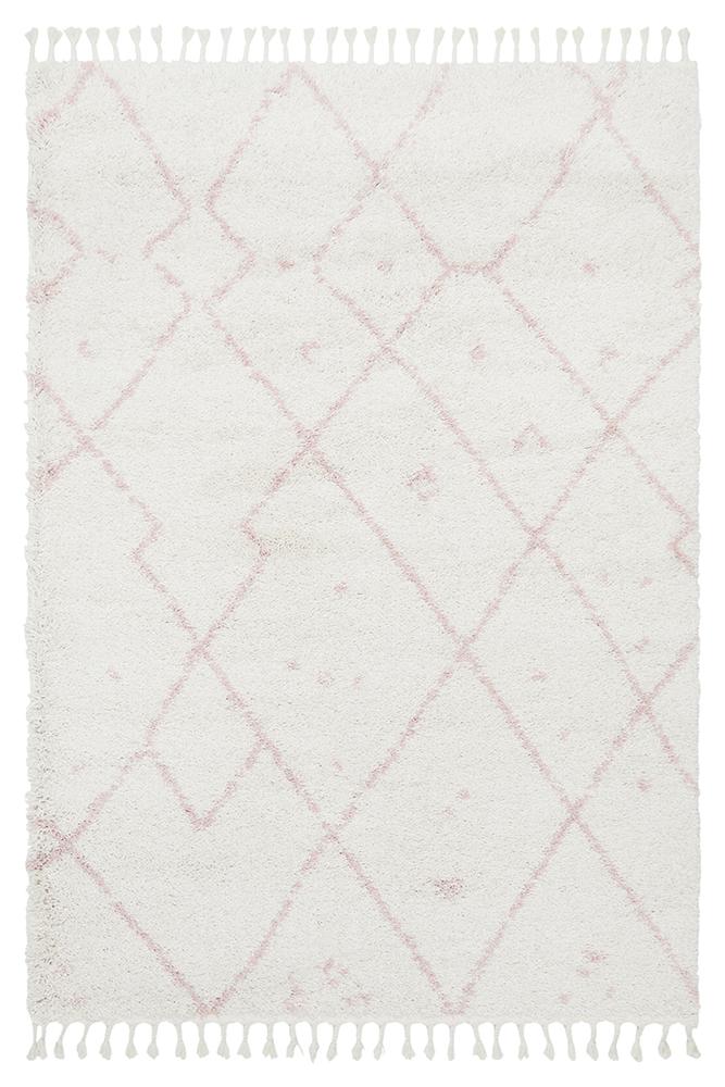 Beni Ourain Inspired Berber Samara Pink Shag Rug