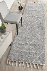 Beni Ourain Inspired Berber Samara Silver Shag Rug