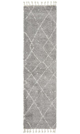 Beni Ourain Inspired Berber Samara Silver Shag Rug