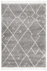 Beni Ourain Inspired Berber Samara Silver Shag Rug