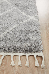 Beni Ourain Inspired Berber Samara Silver Shag Rug