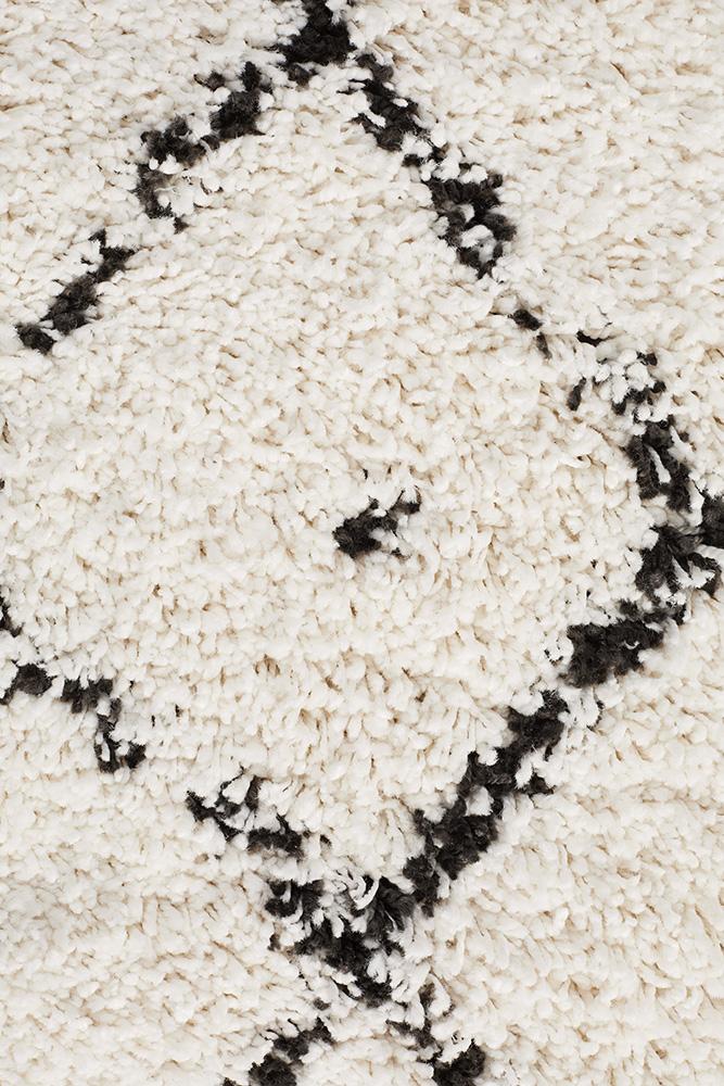 Beni Ourain Inspired Berber Samara Cream White Shag Rug