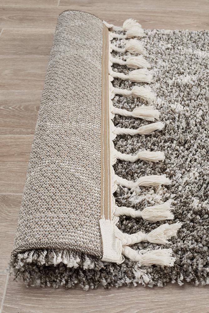 Beni Ourain Inspired Berber Larache Grey Shag Rug