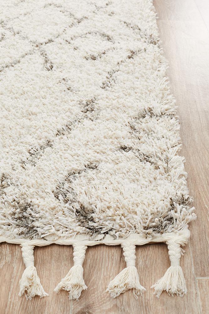 Beni Ourain Inspired Berber Larache Natural Shag Rug