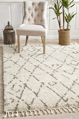 Beni Ourain Inspired Berber Larache Natural Shag Rug