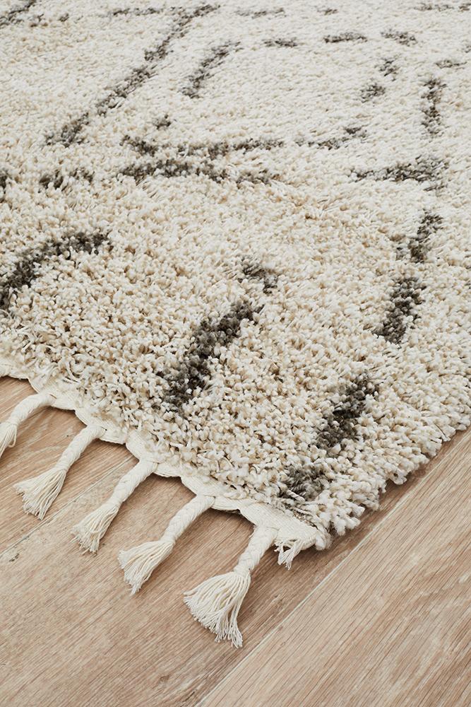 Beni Ourain Inspired Berber Larache Natural Shag Rug