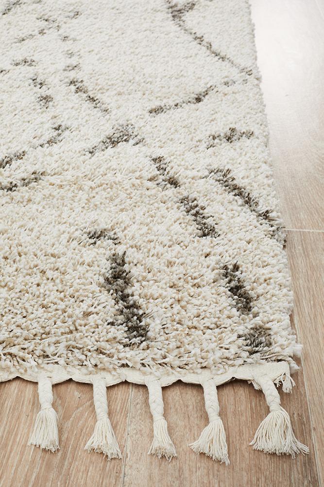 Beni Ourain Inspired Berber Larache Natural Shag Rug