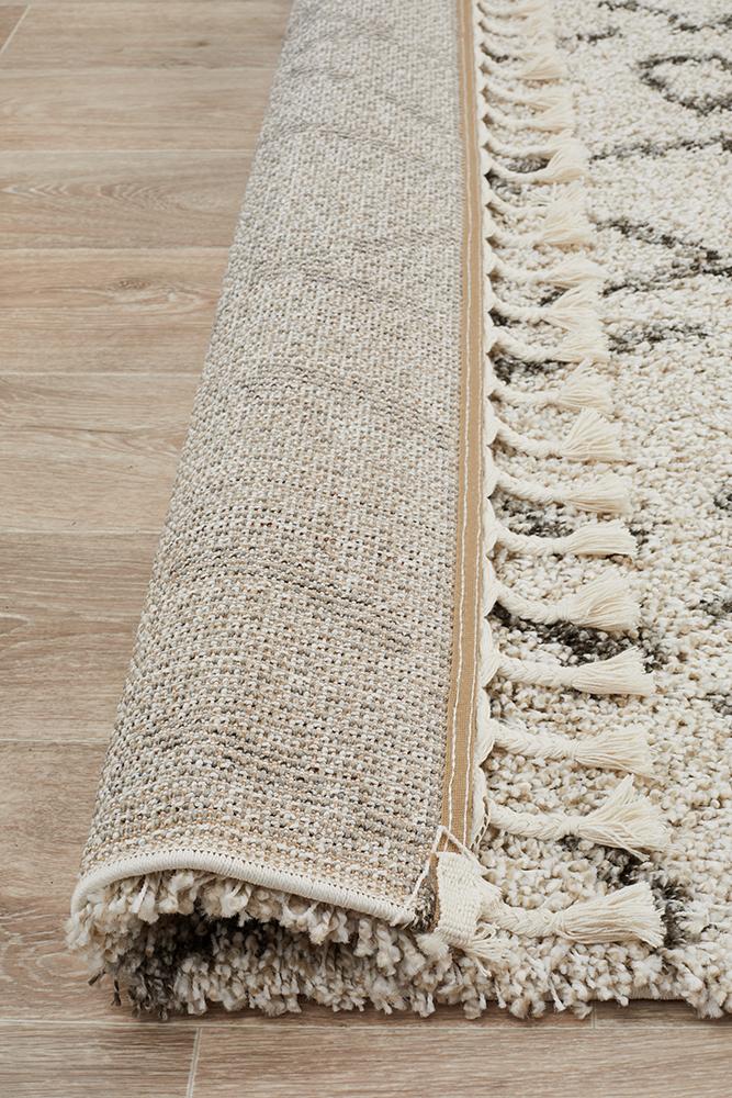 Beni Ourain Inspired Berber Larache Natural Shag Rug