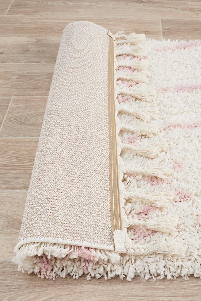 Beni Ourain Inspired Berber Larache Pink Shag Rug