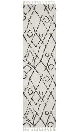 Beni Ourain Inspired Berber Larache White Shag Rug