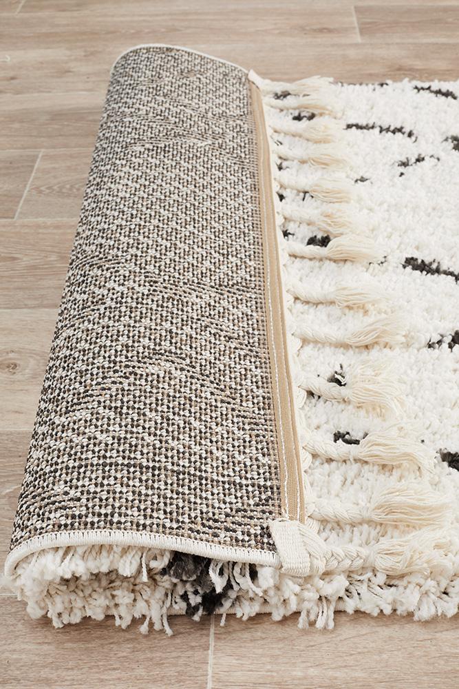 Beni Ourain Inspired Berber Larache White Shag Rug