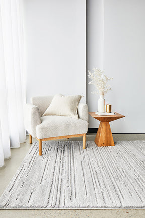 Asta Strata Silver Rug - Lost Design Society