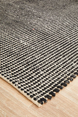 Carlos Felted Wool Rug Black Natural