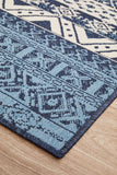 Oceana Tribal White and Blue Outdoor Rug
