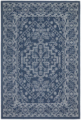 Oceana Patterned Navy Outdoor Rug