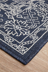 Oceana Patterned Navy Outdoor Rug