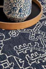 Oceana Patterned Navy Outdoor Rug