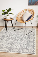 Oceana Patterned White Outdoor Rug